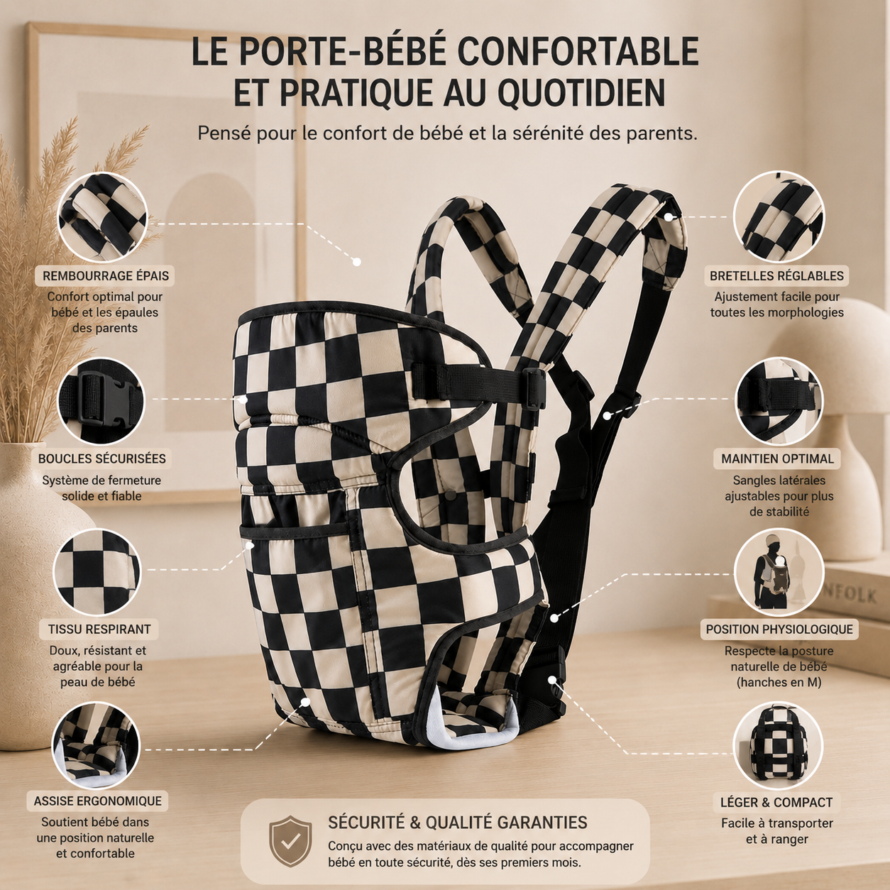 Porte-Bébé Respirant 4 Positions Koaloon™