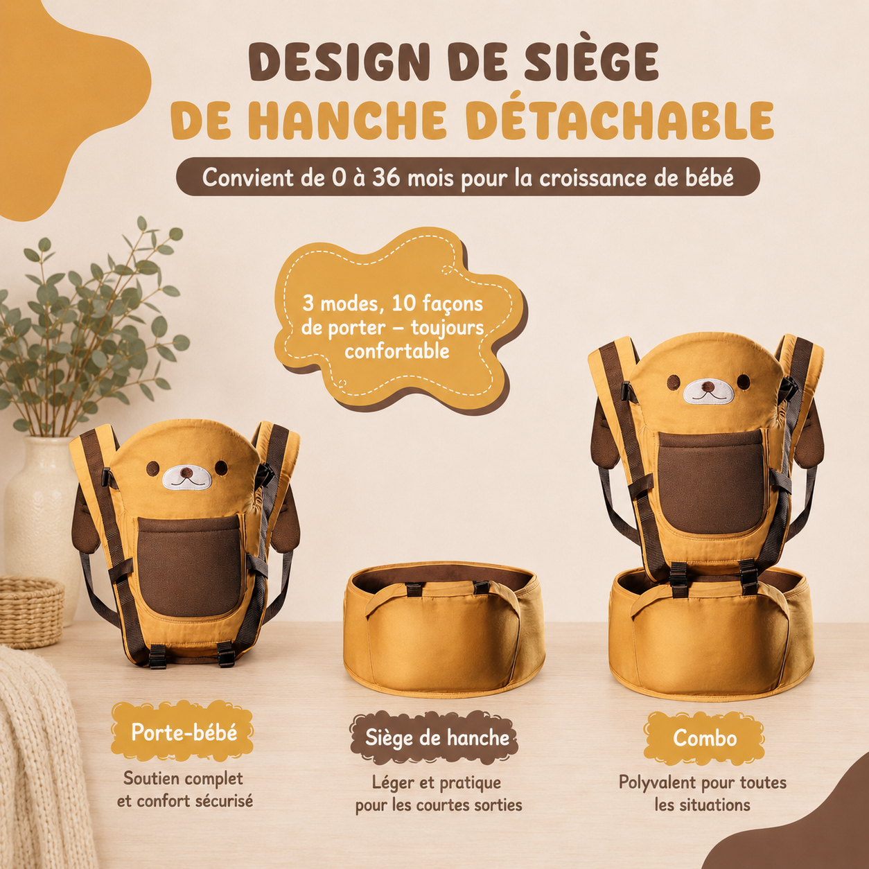 Porte Bébé Confortable 3-en-1 Koaloon™